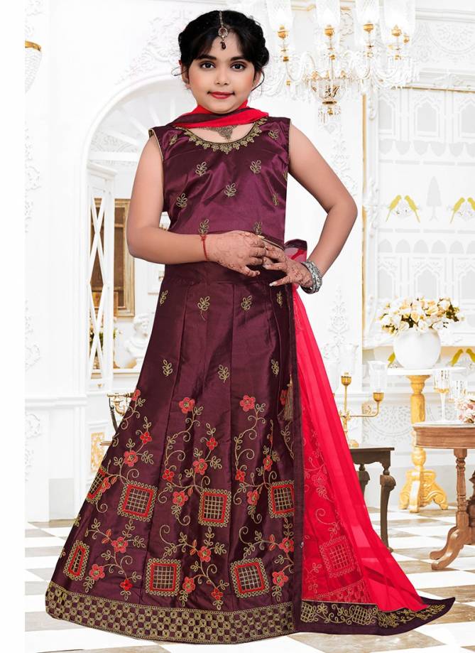 Aaradhna 18 Stylish Designer Silk Wedding Wear Kids Lehenga Collection